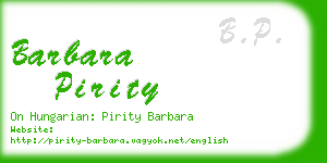 barbara pirity business card